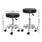 Artiss Salon Stool Round Swivel Chair Black - Image 2