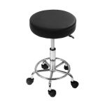 Artiss Salon Stool Round Swivel Chair Black - Image 3
