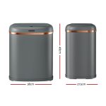 Devanti 38L Motion Sensor Bin Rubbish Automatic Grey - Image 2