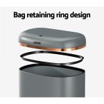 Devanti 38L Motion Sensor Bin Rubbish Automatic Grey - Image 4