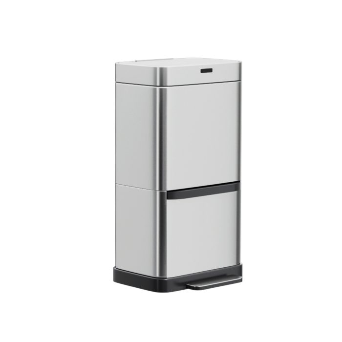 Devanti 70L Motion Sensor Bin Pedal Bins Automatic Siver - Image 3