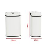 Devanti 50L Sensor Bin Motion Rubbish Automatic White - Image 2