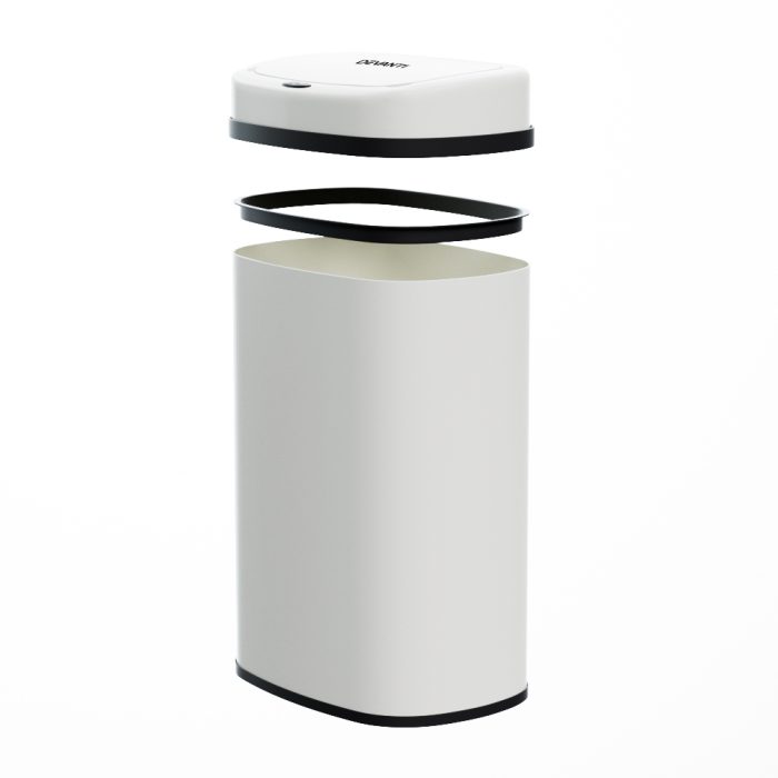 Devanti 50L Sensor Bin Motion Rubbish Automatic White - Image 3