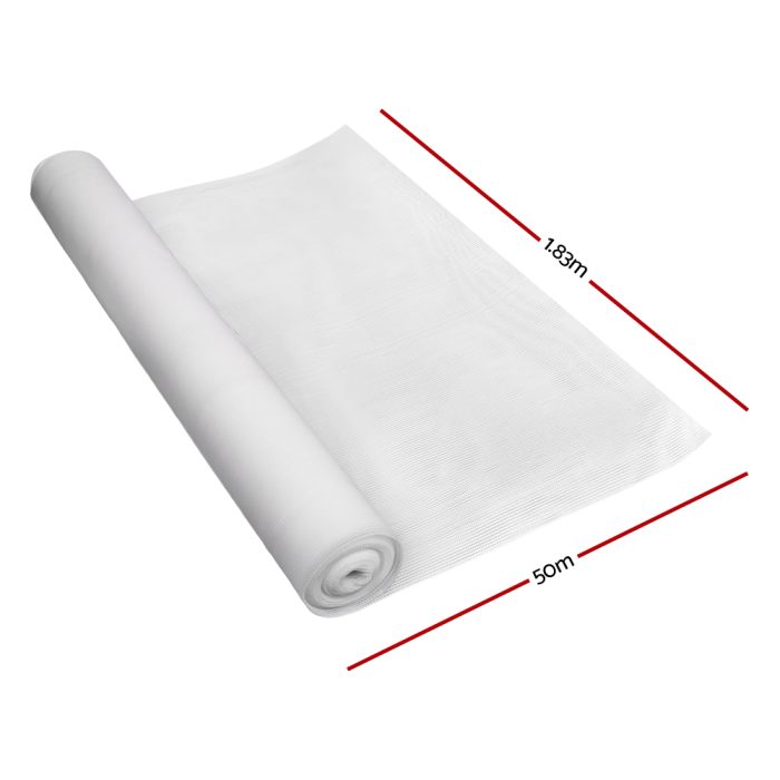 Instahut 50% Shade Cloth 1.83x50m Shadecloth Garden White - Image 2