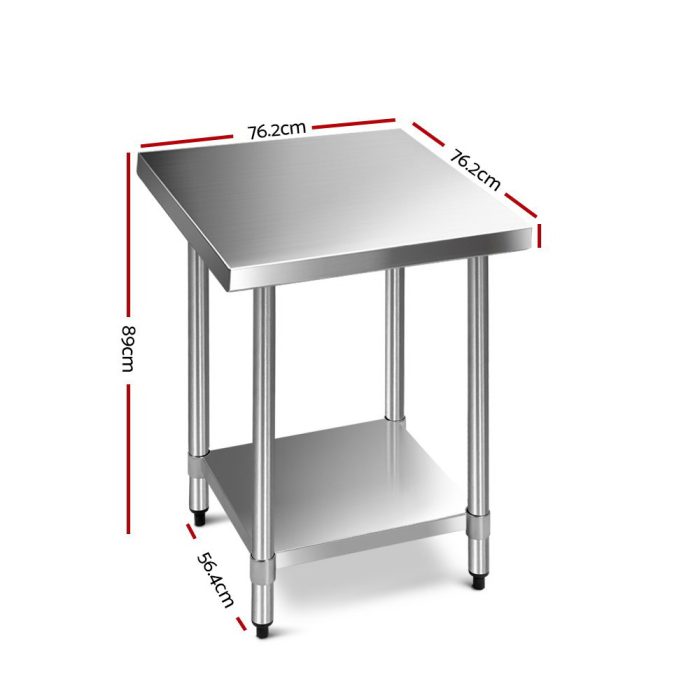 Cefito 760x760mm Stainless Steel Kitchen Bench 430 - Image 2
