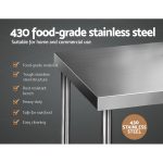 Cefito 760x760mm Stainless Steel Kitchen Bench 430 - Image 3