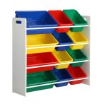 Oikiture Kids Storage Rack Toy Box Organiser 12 Bins