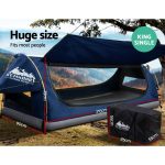 Weisshorn King Single Swag Camping Swags Canvas Free Standing Dome Tent Blue - Image 4