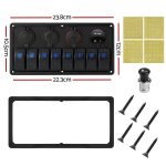 Giantz 8 Gang 12V Switch Panel For Car Boat Marine USB ON-OFF LED Rocker Toggle - Image 2