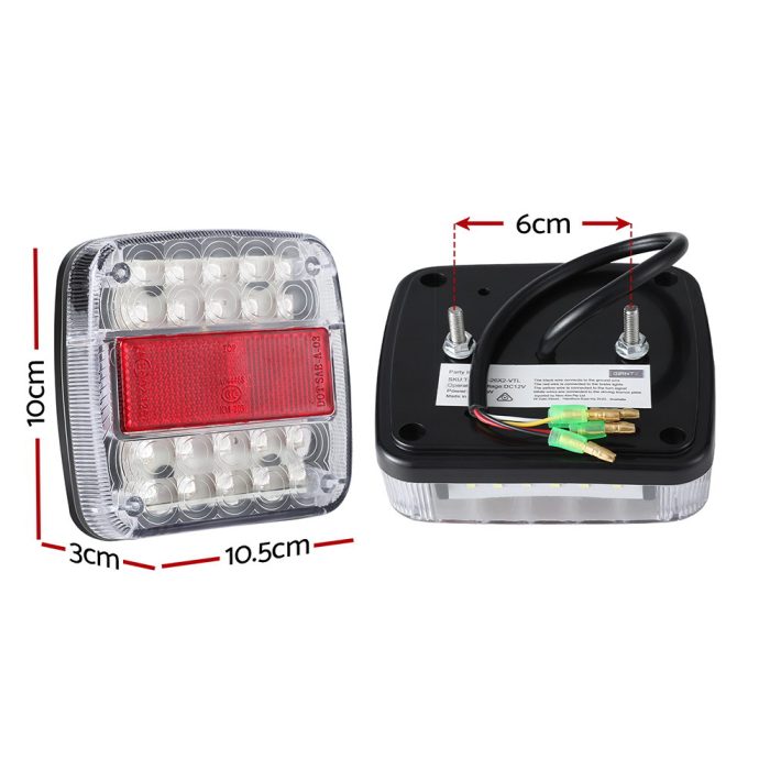 Giantz Pair 26 LED Tail Lights Stop Reverse Indicator 12V Ute Trailer Truck - Image 3