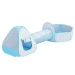 Keezi Kids Play Tent Pop Up Playhouse Ball Pit Tunnel Basketball Hoop Blue - Image 3