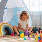 Keezi Kids Play Tent Pop Up Playhouse Ball Pit Tunnel Basketball Hoop Blue - Image 4