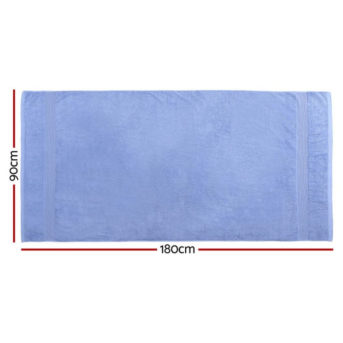 2 Pack Bath Sheets Set Cotton Extra Large Towel Blue - Image 2