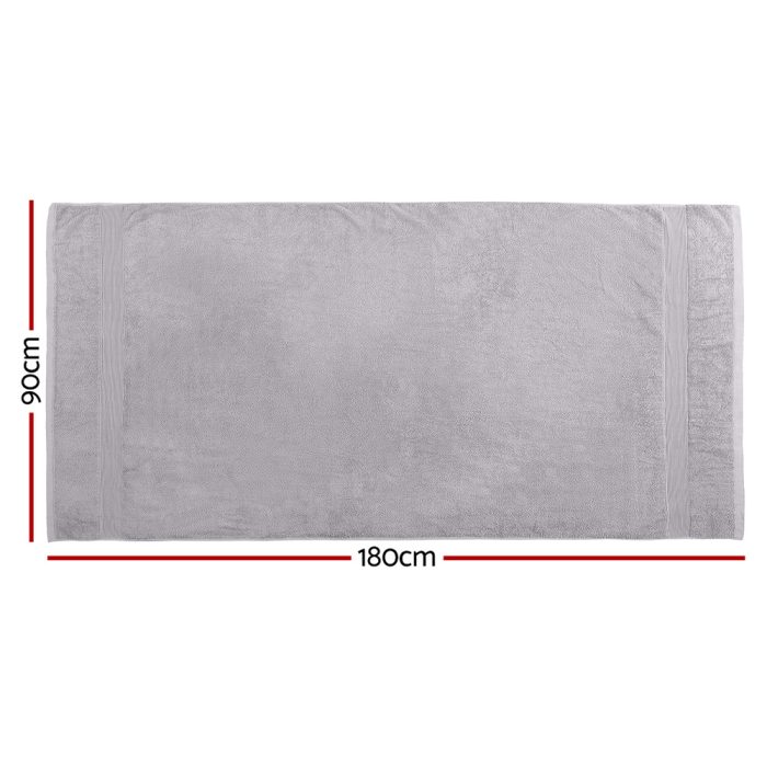 2 Pack Bath Sheets Set Cotton Extra Large Towel Grey - Image 2