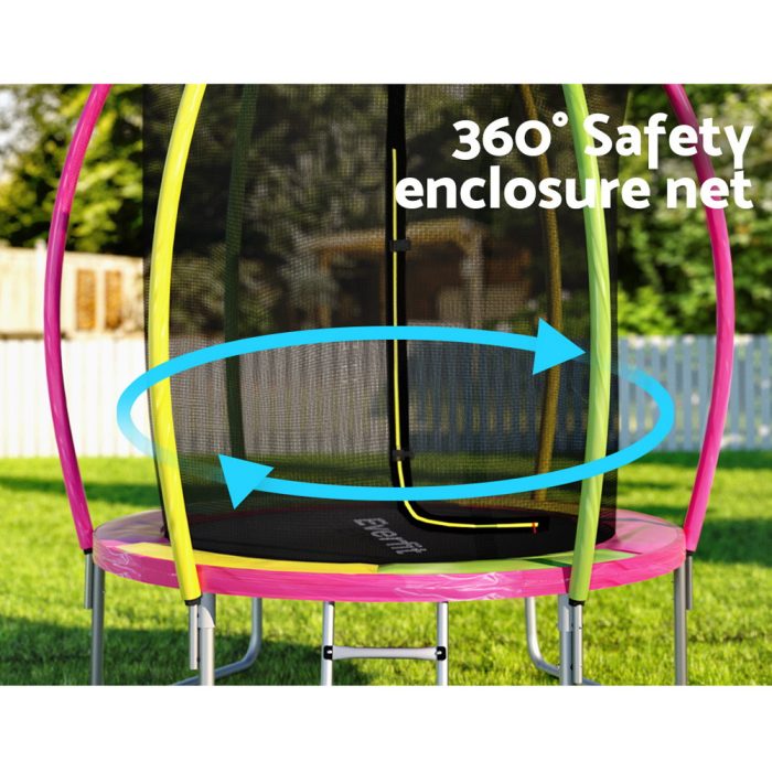 Everfit 6ft Kids Trampoline with Safety Net & Ladder for Fun