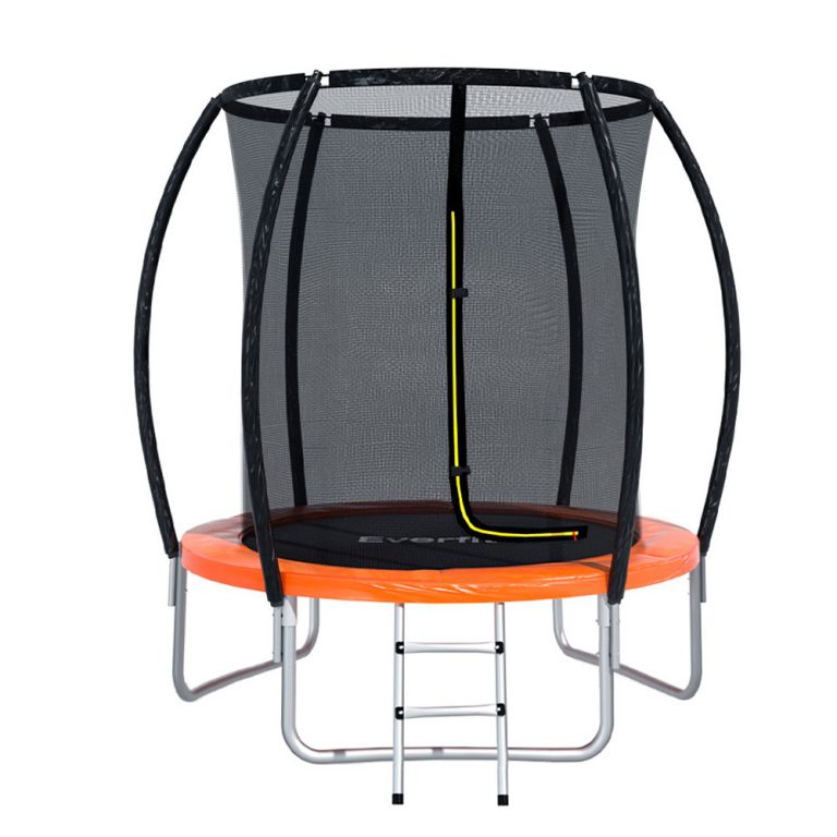 Everfit 6ft Kids Trampoline for Safe Outdoor Fun Orange