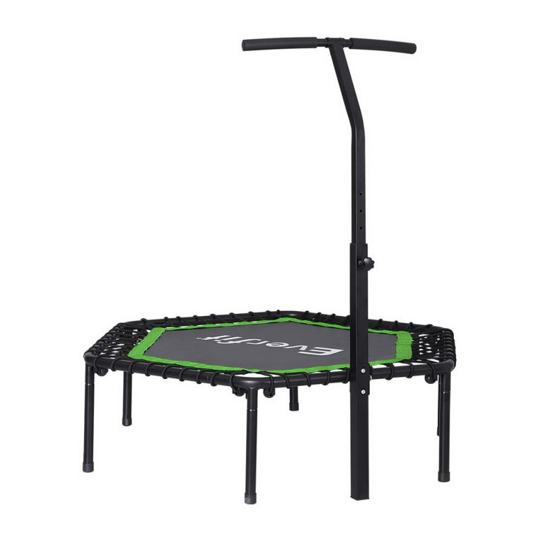 Everfit 48-Inch Hexagon Trampoline with Adjustable Handrail