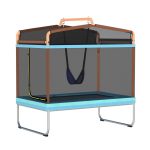 Everfit 6ft Kids Trampoline with Safety Net and Swing (Orange)