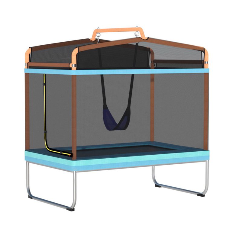 Everfit 6ft Kids Trampoline with Safety Net and Swing (Orange)