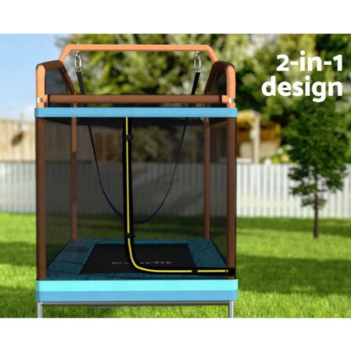 Everfit 6ft Kids Trampoline with Swing & Safety Net (Orange)