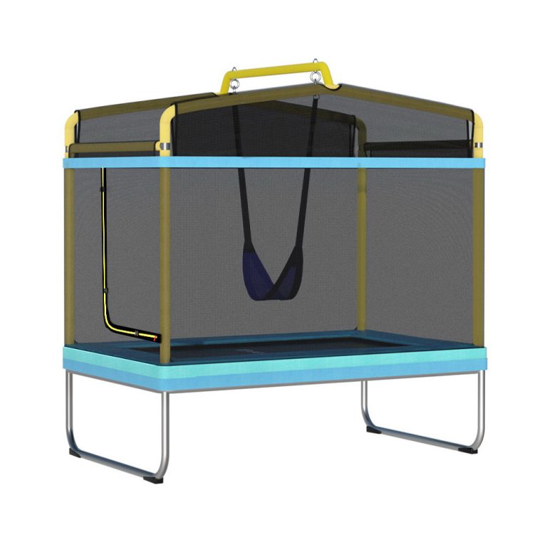 Everfit 6ft Kids Trampoline with Safety Net and Swing (Yellow)