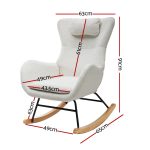Artiss Rocking Chair Armchair Pillow Boucle White - Image 2