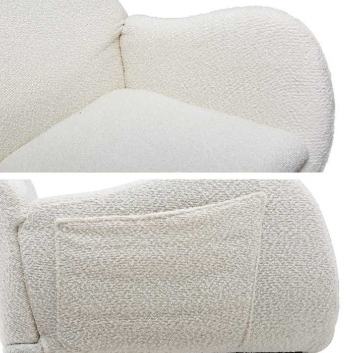 Artiss Rocking Chair Armchair Pillow Boucle White - Image 3
