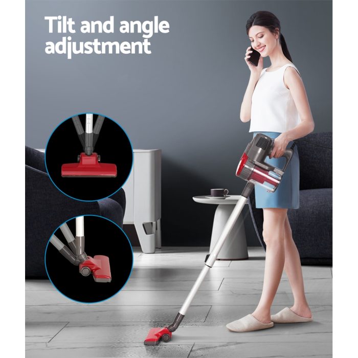 Devanti Handheld Vacuum Cleaner Bagless Corded 500W Red - Image 4