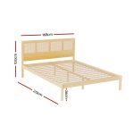 Artiss Bed Frame Queen Size Rattan Wooden RITA - Image 2