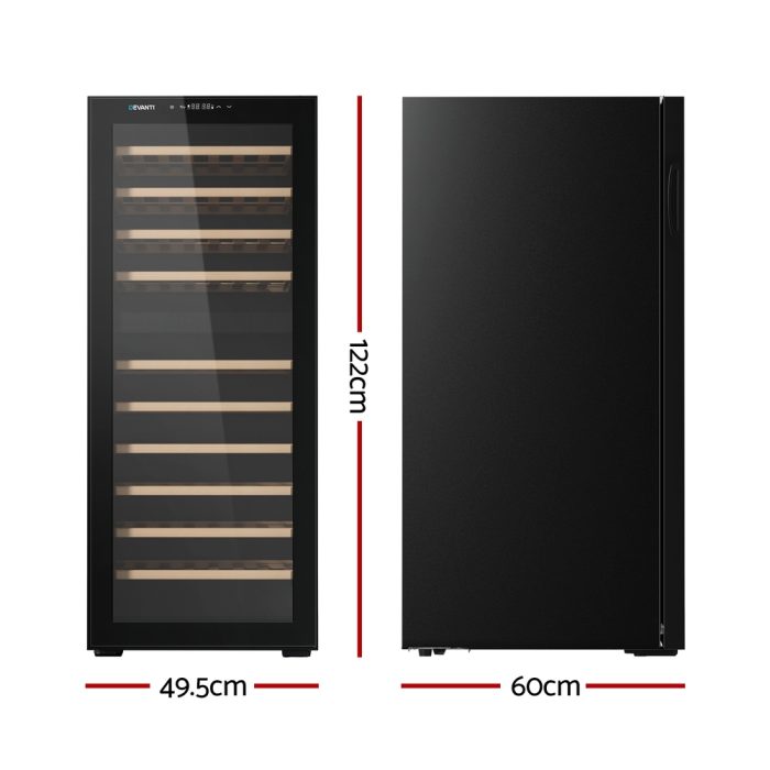 Devanti Wine Cooler Fridge Compressor Dual Zone 80 Bottles - Image 2
