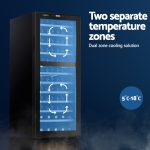 Devanti Wine Cooler Fridge Compressor Dual Zone 80 Bottles - Image 4