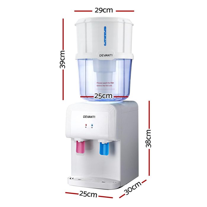 Devanti Water Cooler Dispenser Bench Top White - Image 2