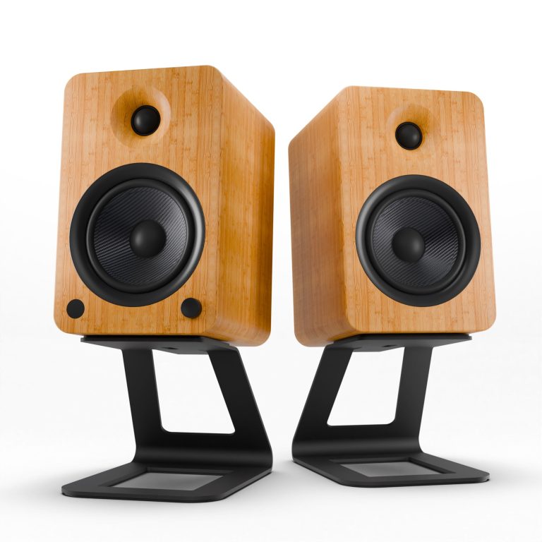 Kanto YU6 Bamboo Speakers with SE6 Stands for Superior Sound