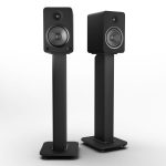 Kanto YU6 200W Powered Bookshelf Speakers with Bluetooth and Phono Preamp - Pair, Matte Black with SX26 Black Stand Bundle