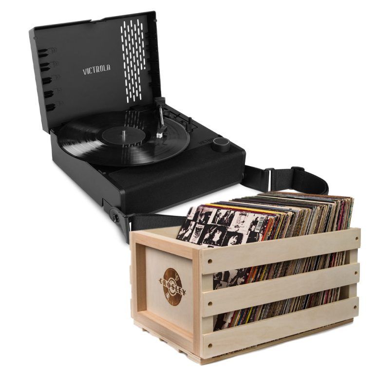 Victrola Revolution Go Portable Turntable with Vinyl Storage Crate
