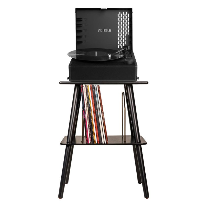 Victrola Revolution Go Portable Turntable and Stand (Black)