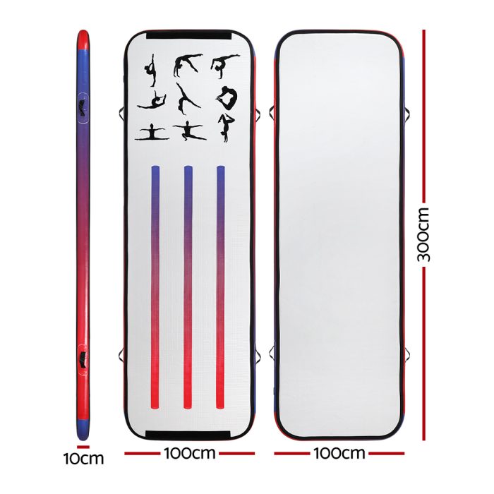 Everfit 3M Air Track Gymnastics Tumbling Mat Exercise Cheerleading Unique Style - Image 2