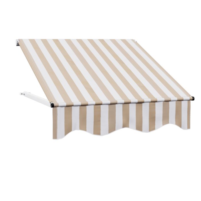 Instahut Window Door Awning 1mx1m Beige White Polyester Fabric Aluminum Frame - Image 3