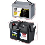 Giantz AGM Deep Cycle Battery 12V 135Ah Box Portable Solar Caravan Camping - Image 2