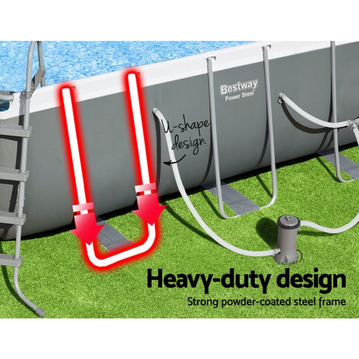 Bestway Swimming Pool 412x201x122cm Steel Frame Above Ground Pools Filter Pump Ladder 8124L - Image 4
