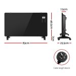 Devanti Electric Convection Heater Black 2000W - Image 2