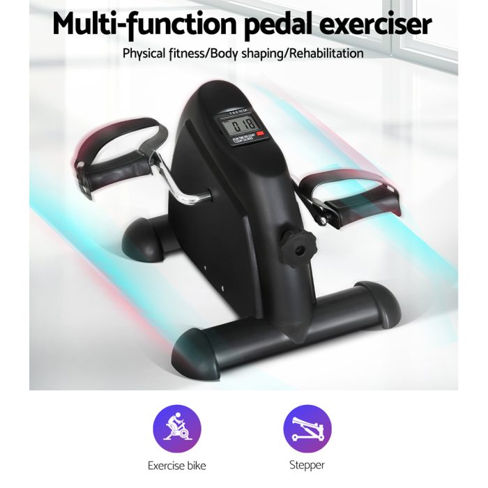 Everfit Pedal Exerciser Mini Exercise Bike Cross Trainer Black - Image 3