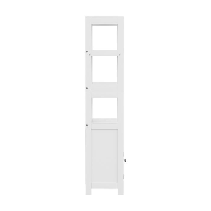 Artiss Bathroom Floor Storage Cabinet with 2 Drawers 3 Open Shelves 2 Doors White - Image 4