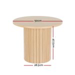 Artiss Coffee Table Round Fluted Base PIIA - Image 2
