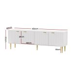 Artiss TV Cabinet Entertainment Unit Stand Storage 180CM White - Image 2