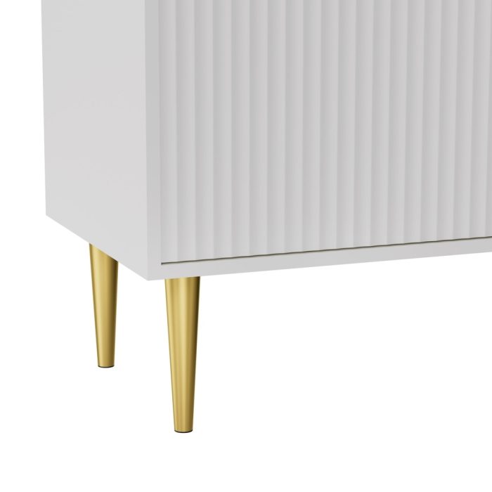 Artiss TV Cabinet Entertainment Unit Stand Storage 180CM White - Image 4