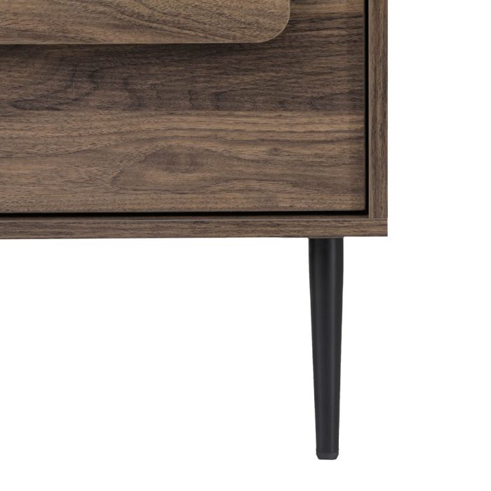 Artiss Bedside Table Nightstand 2 Drawers - Walnut - Image 4