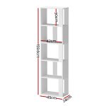 Artiss Bookshelf 5 Tiers - LINA White - Image 2