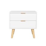 Artiss Bedside Table 2 Drawers - White - Image 3