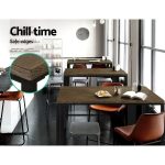 Artiss Vintage Industrial High Bar Table for Stool Kitchen Cafe Desk Dark Brown - Image 4